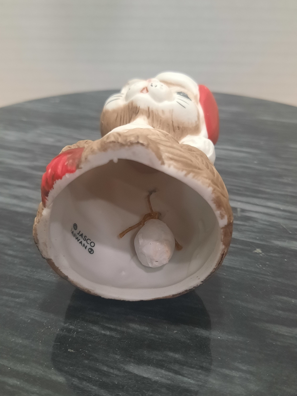 Cute Ceramic Cat Bell In Red Santa Hat - Picture 5 of 5